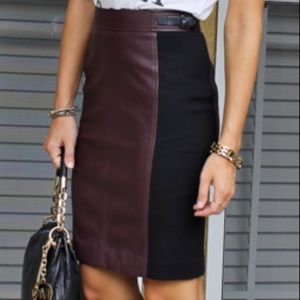 FINAL SALE Ann Taylor Maroon Faux Leather Pencil Skirt 6